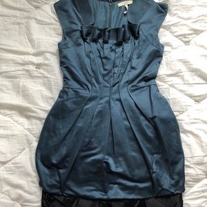 Bcbg runway blue dress with wave neck